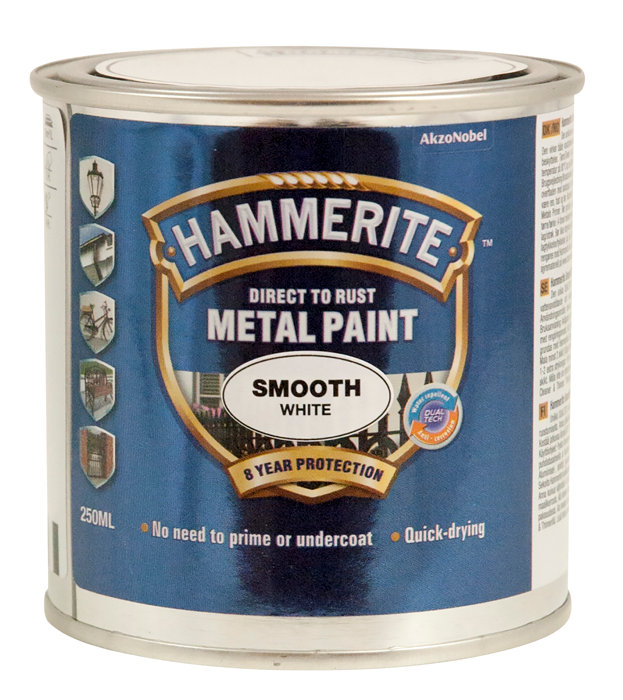 Hammerite metalmaling hvid glat effekt 250 ml